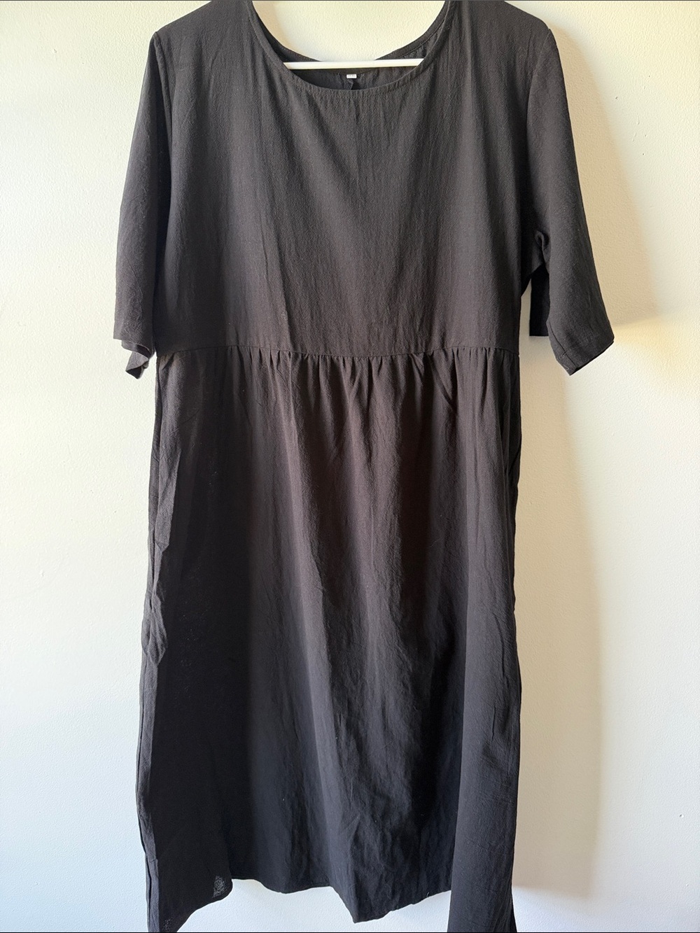 QVC Black Midi Dress with Scoop Neck XL